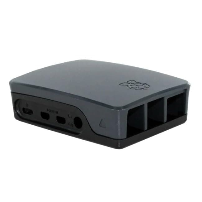 Official Raspberry Pi 4 Case Black &amp; Grey - Durable Snap-Fit Design with Non-Slip Rubber Pads, &amp; Easy Access to All Ports for Pi 4 Model B 1GB 2GB 4GB 8GB RAM
