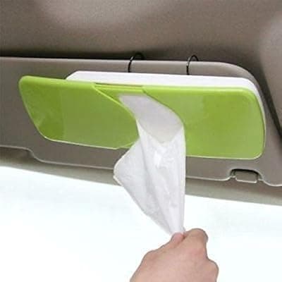 Auto Accessories Car Sun Visor Tissue Box Paper Napkin Holder with Tissue (Multicolour)
