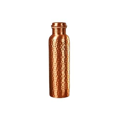 Hammered Copper Water Bottle 950ml, 100% Pure Leak-Proof Ayurvedic Drinkware, Stylish Eco-Friendly Tamba Bottle for Men and Women, Ideal for Home, Office, Yoga, Gym &amp; Travel