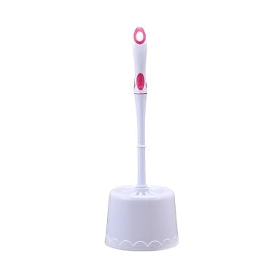 Suzec Silicone Toilet Brush with Slim Holder, Pack of 2, Multicolour