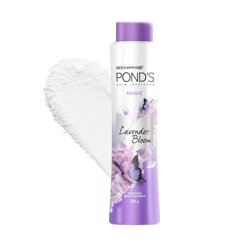 POND'S Magic Floral Perfumed Powder With Glow-boosting Vitamin B3 For Women| Crafted With Superfine Minerals For Smooth Texture| Refreshing Long-Lasting Fragrance of Lavendars| 400g