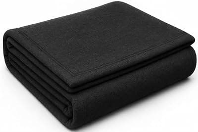 Premium Acrylic-Wool Single Bed Blanket – Ultra Warm Winter Blanket for Home & Travel | Soft, Heavyweight, Durable & Fade Resistant (Black, 150 x 220 cm, Weight - 1 Kg) Pack of 3