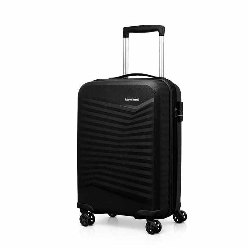 Kamiliant by American Tourister Rock-Lite Small 55 Cm Cabin Hard Sided Trolley Bag for Men &amp; Women, Suitcase 35L for Travel with 3 Digit Combination Lock - Black