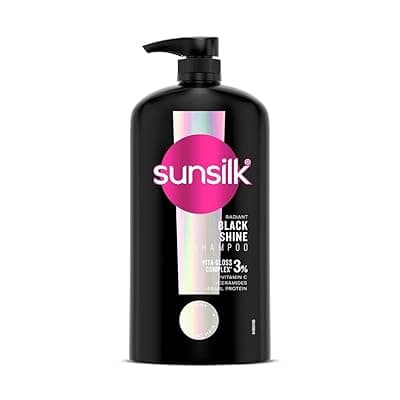 Sunsilk Stunning Black Shine Shampoo 1 L|| With Amla + Oil & Pearl Protein|| Gives Shiny|| Moisturised and Fuller Hair - Paraben Free