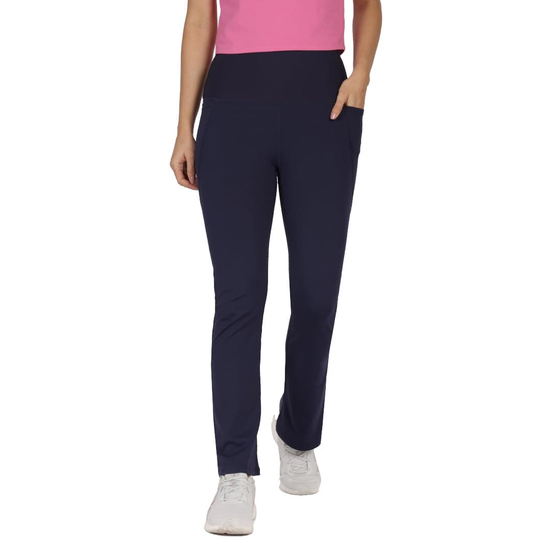BlissClub Ultimate Flare Pants for Women Upto 5'4 ft | Ribbed Waistband, 4 Pockets | High Waist Trousers and Formal Pants for Office wear