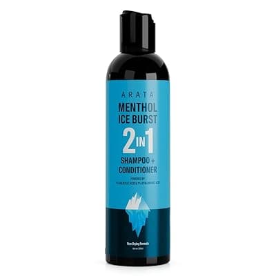 Arata Menthol Ice Burst 2-in-1 Shampoo + Conditioner with 1% Salicylic Acid | Provides Deep Nourishment to Hairs Removes Dirt, Grime &amp; Buildup 200ml