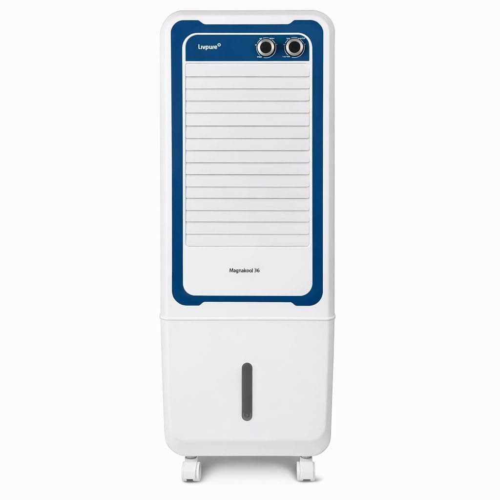 Livpure Magnakool Tower Air Cooler | Cooler with High Air Delivery, Ice Chamber, Honeycomb Pads, Castor Wheels | Room Cooler with Inverter Compatibility| 2 year Warranty on Motor