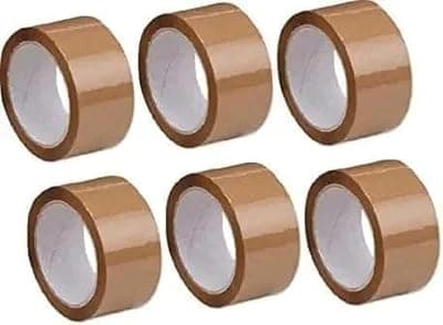 CRAE Packaging Brown Cello Tape For Office, Home and E-Commerce Packing | 1INCH Diameter | 100 Meter | Pack of 6