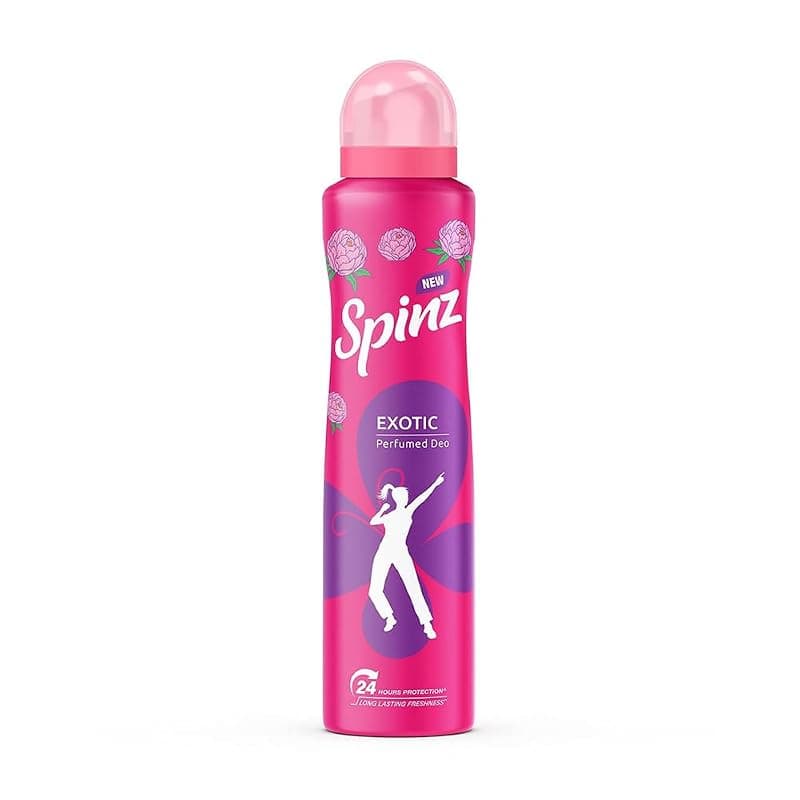 SPINZ Exotic Perfumed Deo For Women With Bulgarian Rose Fragrance For Long Lasting Freshness &amp; 24 Hours Protection From Odour Causing Bacteria, 200ml