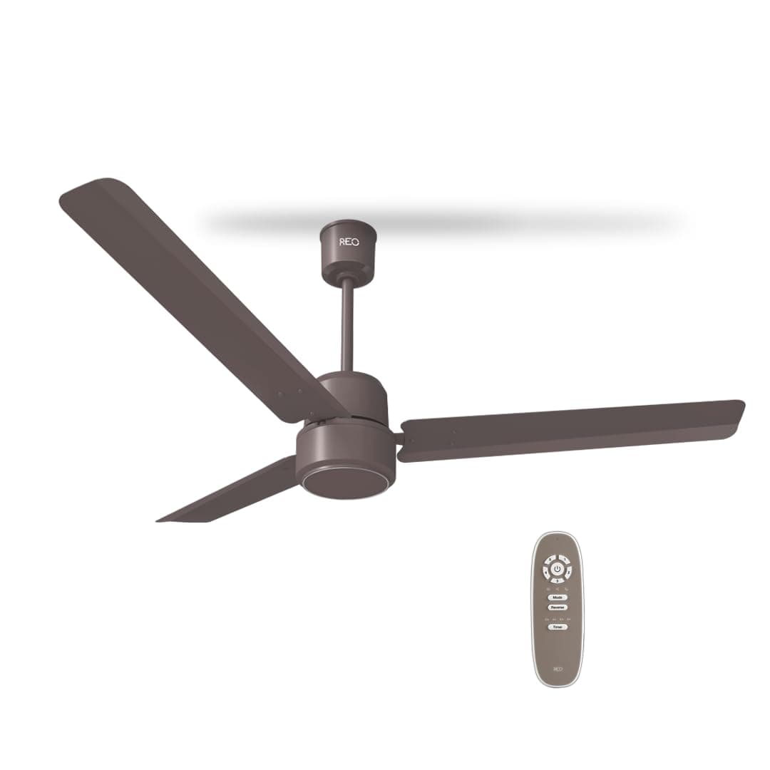 REO By Havells UNNOVATE BLDC 1200MM 5 Star Rated Ceiling Fan| Air Flow: 220 CMM| Speed: 350 RPM|Watt: 33W| Reverse Rotation Mode| Timer Setting| 2 Year Door Step Warranty By Manufacturer (Stone Grey)