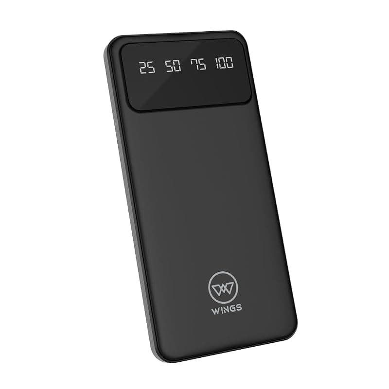 Wings Hyper Charge 10000mAh Power Bank,20W Powerbank Fast Charging,Dual Output Powerbank with Fast PD Output,Li-Polymer, Multi- Protection Powerbank for iPhone, Android & Other Devices, Made in India