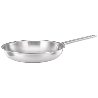 Amazon Brand - Solimo Triply Stainless Steel Frypan – 24 cm | 2.5 mm Thick Base | Even Heating | Induction &amp; Gas Compatible | Scratch Resistant | Heavy Bottom | Non-Toxic Cookware