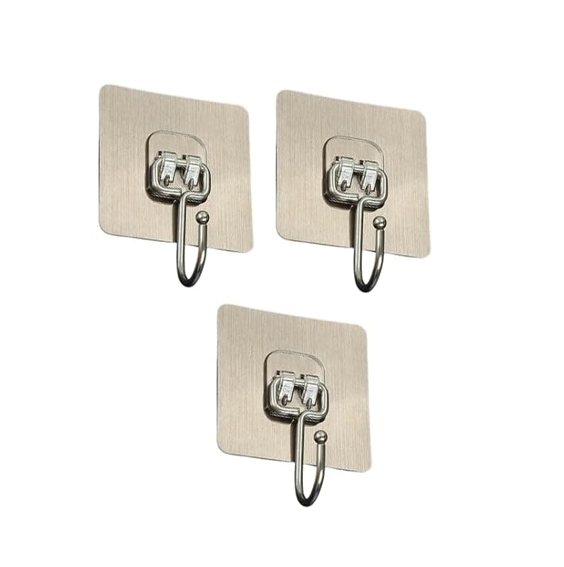 Self Adhesive Heavy Duty Golden Hook Hanger Back Sticker only no Hook | Waterproof Strong Sticky Hooks | Removable & Reusable, Rustproof | Perfect for Kitchen, Home, Office(Pack of 1)