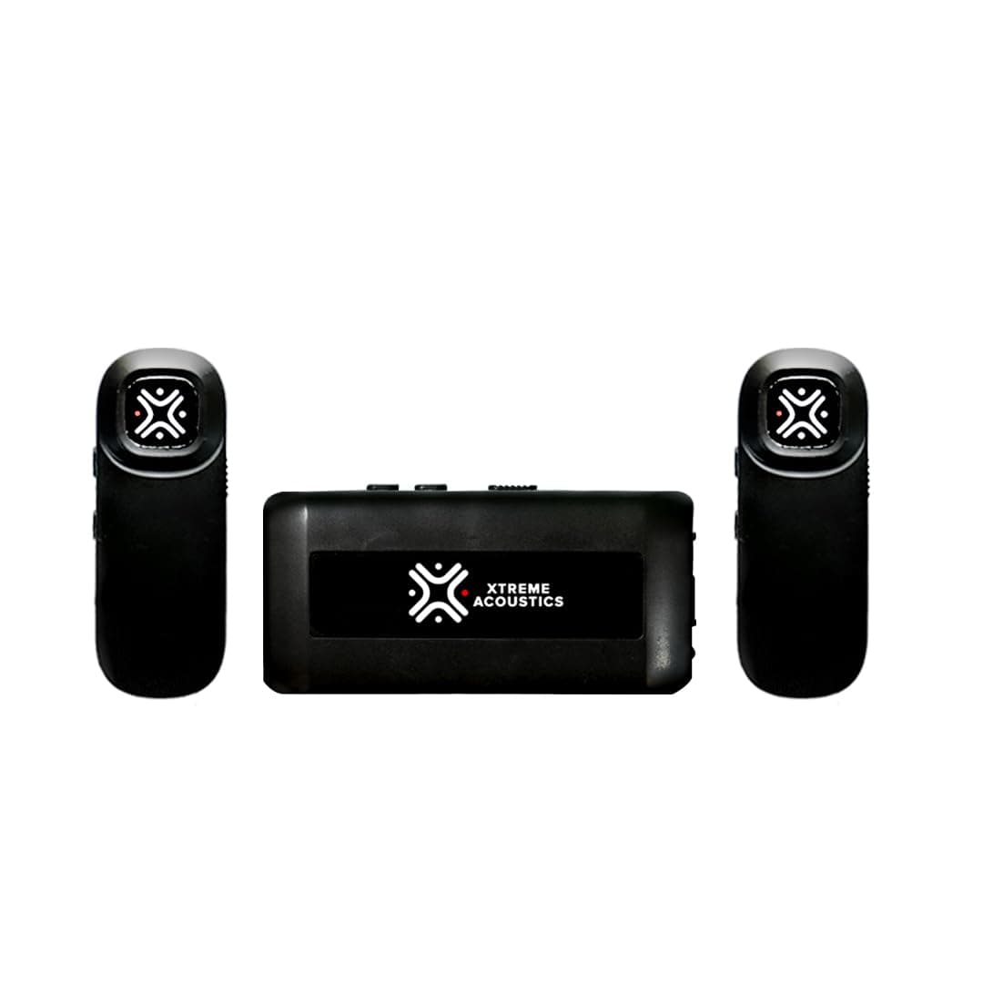 Xtreme Acoustics XAWL603 Wireless UHF Dual Channel Lavalier Microphone with 3.5mm Camera and Mobile Cable for Singing, Audio Video Recording, YouTube