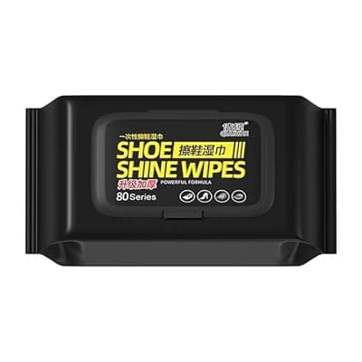 Shoe Wipes Shine & Cleaning, 80 Count Portable Cleaning Wipes for Sneakers and Leather Shoes, Powerful Stain and Dirt Removal Formula