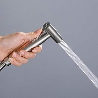 Marcoware Stainless Steel Health Faucet for Bathroom/Jet Spray for Toilet Shower Faucet, Silver, Brushed Finish (Gun Only)