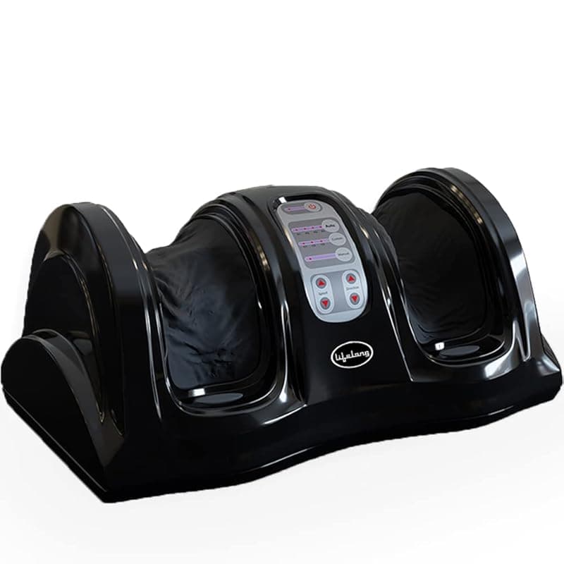Lifelong Foot Massager Machine for Pain Relief with Heat & Deep Kneading | Leg & Calf Massager for Muscle Relaxation | Electric Foot Massager for Home Use with Multi-Mode Massage | LLM486 (Black)
