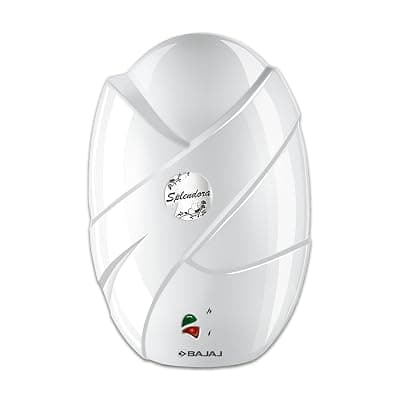 Bajaj Splendora 3L 3KW Vertical Instant Water Heater for Home | Geyser for Bathroom & Kitchen | High Grade SS Tank | Copper Heating Element | 5 Years Tank Warranty by Bajaj【White】
