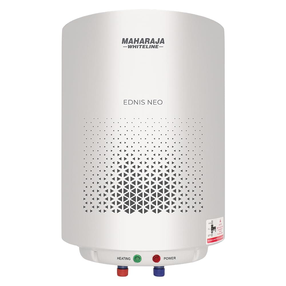 Maharaja Whiteline Energy Efficient Water Heater EDNIS NEO 15L | 4-Star Rated with Polymer-Coated Inner Tank, Smart Inlet Diffuser & Durable Metal Body | Long-Lasting Design with 5-Year Tank Warranty