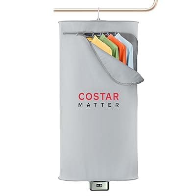 CostarMatter Clothes Warmer, Mini Portable Heater with PTC Heating &amp; Intelligent Timer, Hangable &amp; Foldable Warmer for Clothes/Underwear/Baby Clothes, Fast Heating for Apartments RV Travel, 41inch