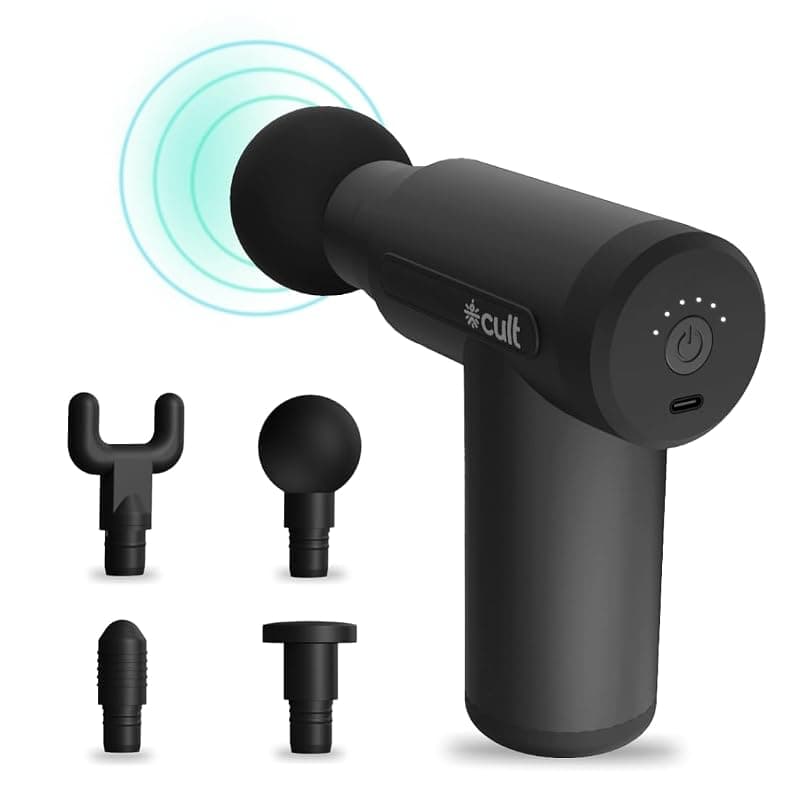 CULT Volt, Full Body Professional Gun Massager, QuietMotion Tech, Deep Tissue Percussions, 3000mAh battery, 6 Speed levels, Silicone head, Lightweight, Carry Pouch.