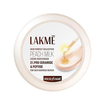 Lakmé Peach Milk Creme Moisturizer with 2% Pro-Ceramide &amp; Peptides | Repairs Damaged Skin Barrier &amp; Gives Intense Hydration | For Dry, Normal &amp; Sensitive 200g