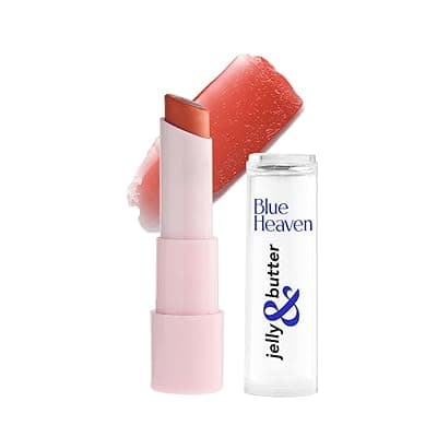 Blue Heaven Jelly &amp; Butter Lip Balm infused with Jojoba Oil, Shea Butter + Vitamin E, smoothens Dry &amp; Chapped Lips, Fades Pigmentation, Soften &amp; Smoothes Plums Lips, Caramel Brown, 3g