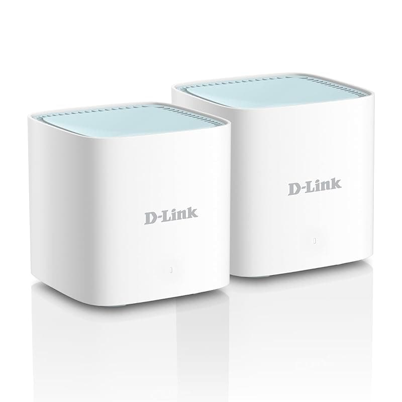 D-Link M15 | WiFi 6 Speed 1500 Mbps | Pack of 2 - Covers Upto 4000 Sq. Ft.| Dual Band | Gigabit Port |AI Powered Mesh Router |Seamless Whole Home |MTCTE Certified