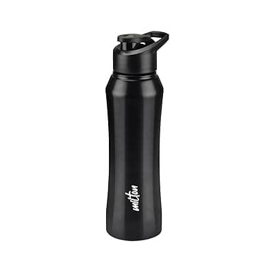 MILTON Comet 750 Stainless Steel Water Bottle 730 ml, Single Walled, ISI Certified I Leak Proof Lid, Rust Proof I For School, Office, Gym I Black