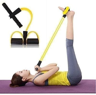 Pull Reducer 4 Tube Resistance Band, Body Pedal Exerciser for Home Gym, Tummy &amp; Arm Workout, Yoga, Crossfit, Fitness Training for Men &amp; Women,Multicolor,1pc