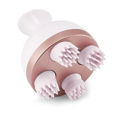 Lifelong LLM225 Rechargeable Head, Scalp Full Body Pain Relief Massager, Electric Head Kneading Massager,4 Speed Modes,Handheld Portable Head Scratcher for Hair Growth,Deep Clean & Relaxation,Brown