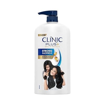 CLINIC PLUS Strong &amp; Long Shampoo, 1 LTR, for Hair Growth and Strength, with Milk Proteins &amp; Multivitamins, Strengthening Formula