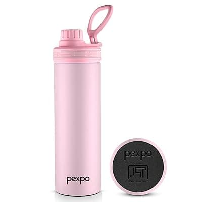 PEXPO Aqua Sip 900 ISI Certified Stainless Steel Sipper Water Bottle - 800ml | Single Wall Fridge Bottle | Easy to Carry Handle | For Home, Office, Gym, School, Trekking - Baby Pink