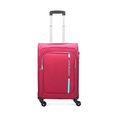 Aristocrat Polyester Dasher Hybrid Spinner Suitcase 4W STR 59 RED, Small, 43 Cm