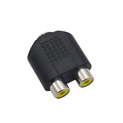 Electronic Spices 3.5mm Female to 2 RCA female dual splitter interface audio connector pack of 1pcs