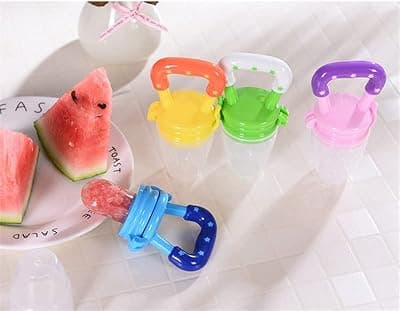 Baby Teether for Teeth Bebe Pacifier Fresh Food Feeder| BPA Free Silicone Soother Baby Nipple for Kids (Multicolor) (Pack of 1)