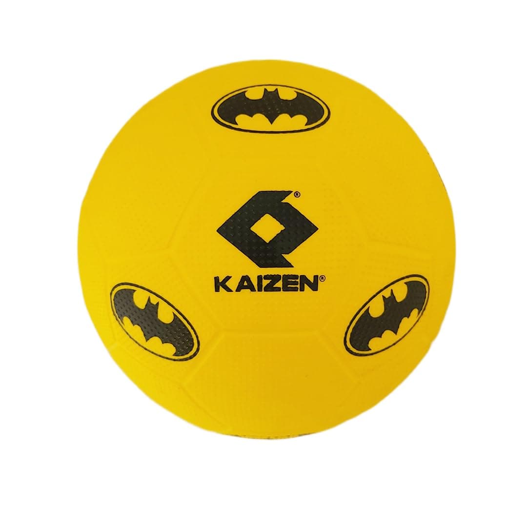 KAIZEN Batman RTM Ball – Size 3 | Roto Moulded PVC Construction | 2 Pattern Design (Black & Yellow)