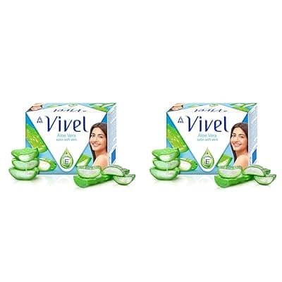 Vivel Aloe Vera Bathing Soap with Vitamin E for Soft Glowing skin, 1200g (150g - Pack of 8), Soap for Women &amp; Men, For All Skin Types