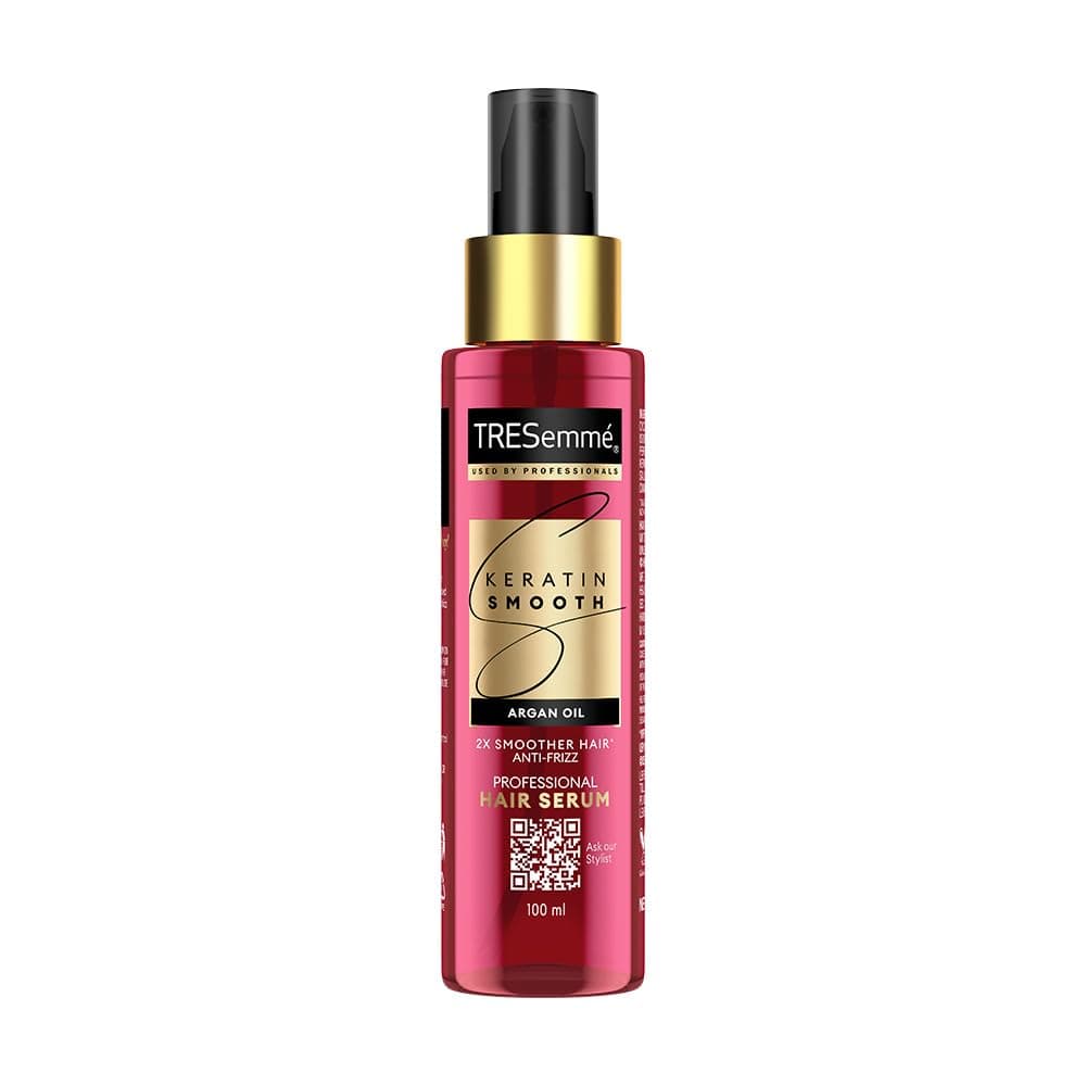 TRESemmé Keratin Smooth Serum 100ml With Keratin Protein and Argan Oil | Salon-Like Smooth Hair | Up To 48H Frizz Control