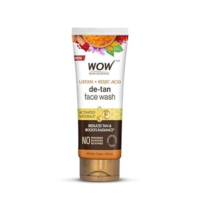 WOW Skin Science Ubtan Cleansing Face Wash | Turmeric &amp; Saffron | All Skin Types | Clear, Glowing Skin | 100% Vegan | Paraben &amp; Sulphates Free | For Women &amp; Men | 100 ml