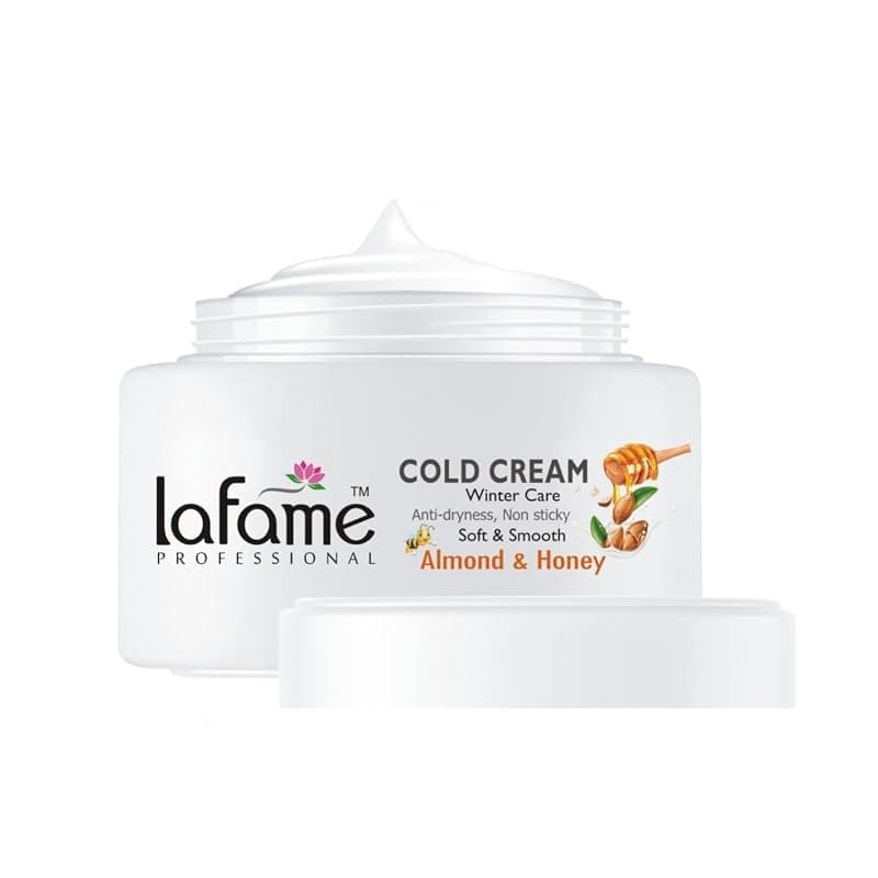 Lafame Cold Cream (Honey & Almonds) II Deep Nourishing Moisturizer for Face, Hands & Body (50g) II Skin Cold Cream Protects for Dryness & Retains Natural Moisture Balance (Pack of 4)