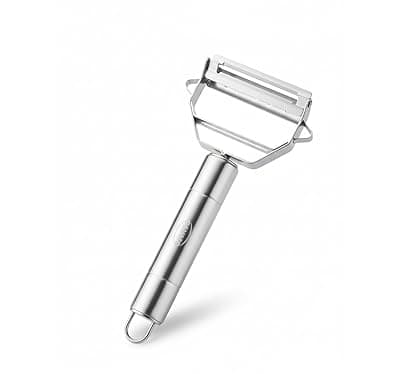 2-in-1 Stainless Steel Julienne Vegetable Peeler, Multi-Functional Kitchen Slicer and Grater with 18 x 8.2 x 2.4 cm Dimensions, Silver