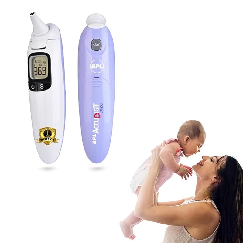 BPL Medical Technologies Accudigit IR-D2 Non Contact Infrared Thermometer - Fast &amp; Accurate Forehead Thermometer for Adults &amp; Kids (White)