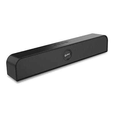 pTron Musicbot Evo 12W Bluetooth Soundbar Speaker 5.0, 10Hrs Playback, Stereo for Phone/TV/Laptop/Tablets/Projectors, Multi Modes Aux/TF Card/USB Drive &amp; TWS Pairing (Black)