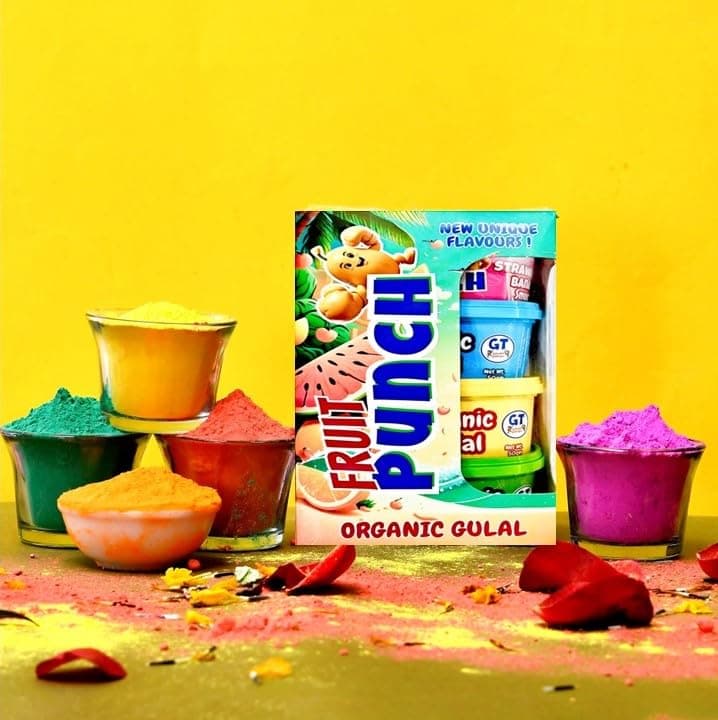 Niku Holi Colour - Herbal Organic Holi Gulal | Tropical Fruit Based Natural gulal | Non Toxic, Easy to Remove, Soft Skin Friendly | Pack of 4-50gm *5 | Holi Gift Pack for Family, Party