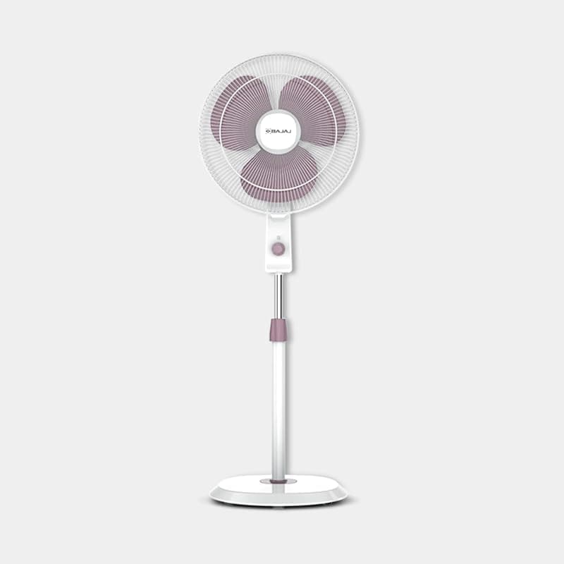 Bajaj Robusto 400mm Oscillating Pedestal Fan for Home | DuraBreezeTM Technology | Surge Protection | 100% Copper Motor | High Air Delivery | Modern Décor | 3 Years Warranty 【Lavender & White】