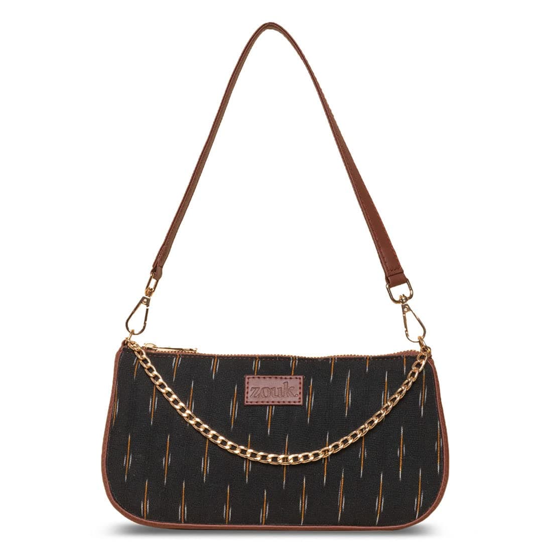 ZOUK Needles Printed Women's Handcrafted Vegan Leather Casual Mini Shoulder Bag Black