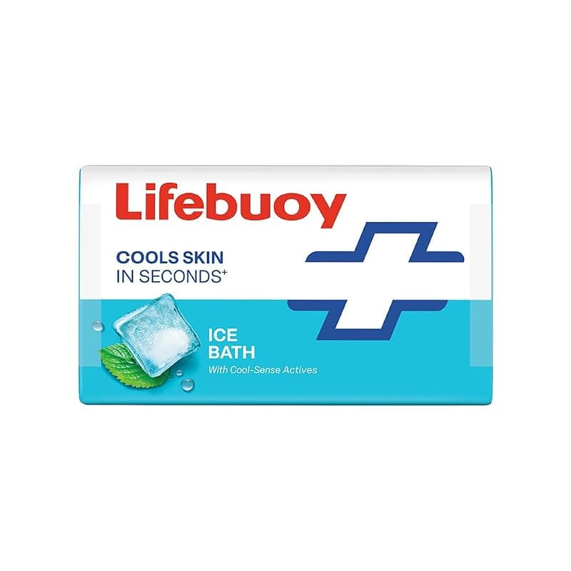 LIFEBUOY Ice Bath Soap Combo Pack of 5, 125g each, for Rapid Heat Relief, with Menthol and Cool Sense Actives, Refreshing Fragrance, Designed for Indian Summer, for Men and Women