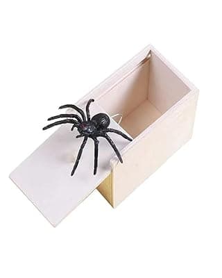 Prank Box, Spider Toy, Wooden Surprise Box with Hidden Spider, Fun Novelty Trick Box for Parties and Social Gatherings