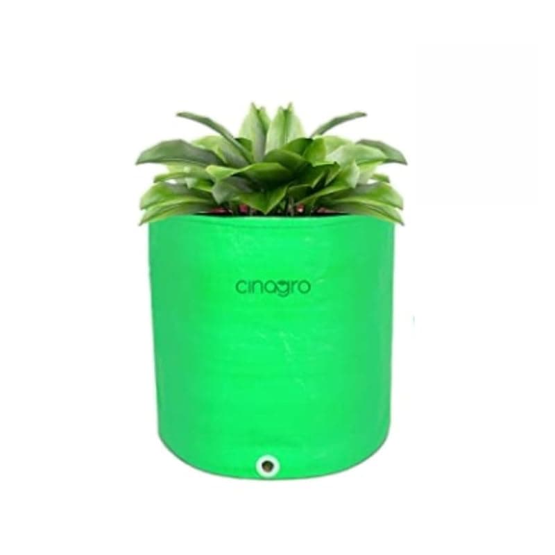 CINAGRO Premium Grow Bags, Pack of 1 HDPE 260 GSM 12x12 Inch, UV Protected Round Green Garden Decor Plant Grow Bag, Planters for Terrace, Balcony & Gardening, Suitable for Vegetables & Flowers